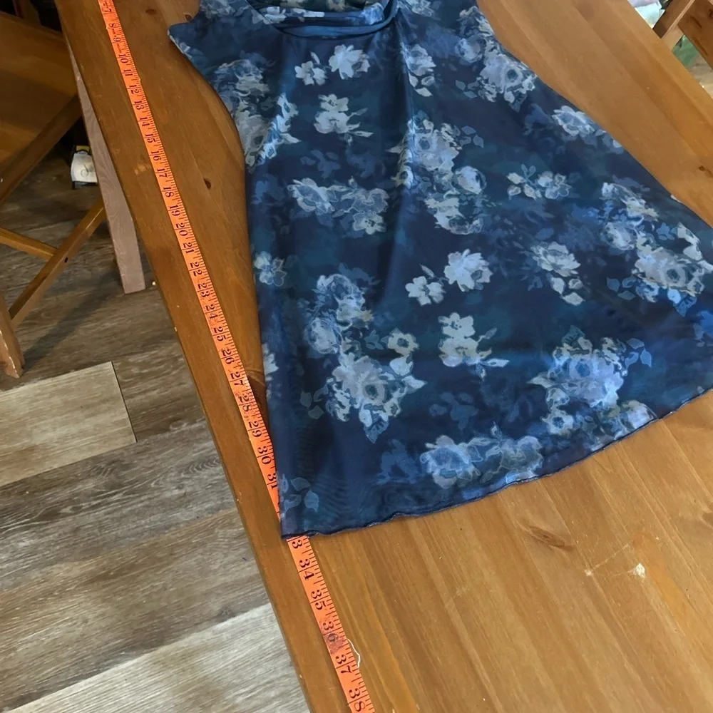 Stitch & Pine Medium Floral Blue Dress Y2K Vibes